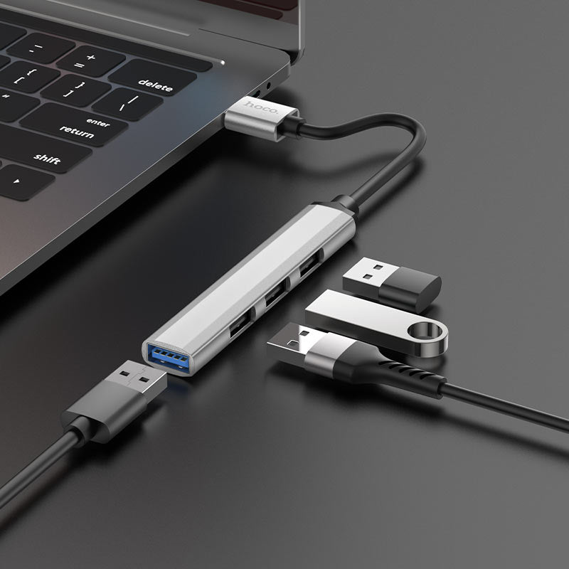 HOCO HB26 4-in-1 USB 3.0 Mini Adapter Hub (USB-A to USB 3.0 + 3x USB 2.0)
