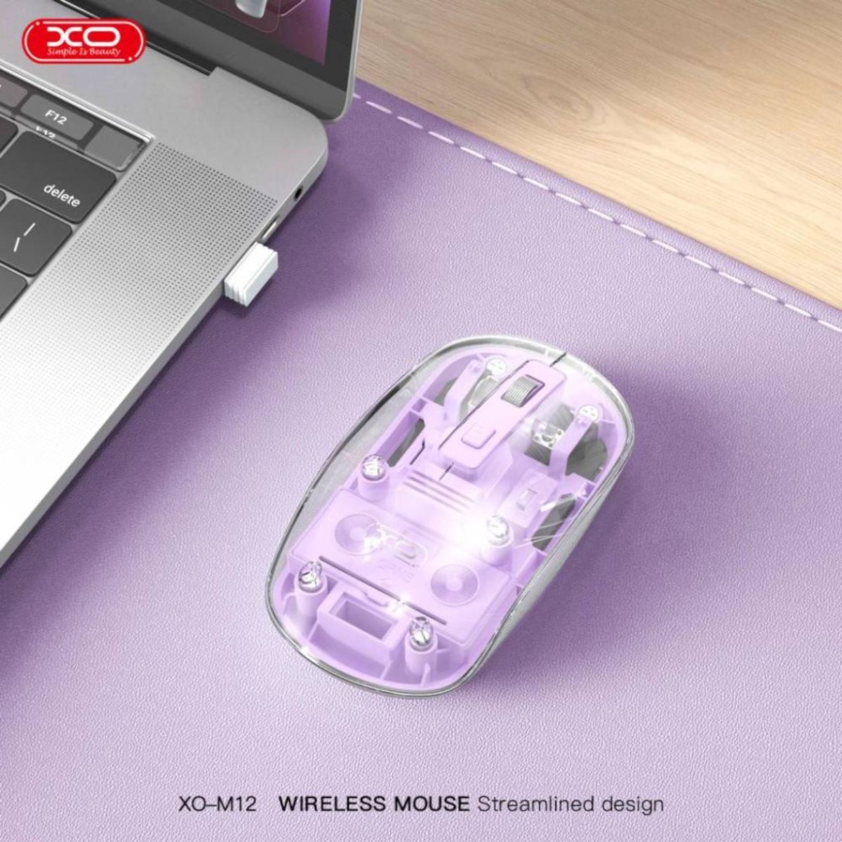 XO-M12 Transparent Dual-Mode Wireless Mouse (Bluetooth + 2.4GHz)