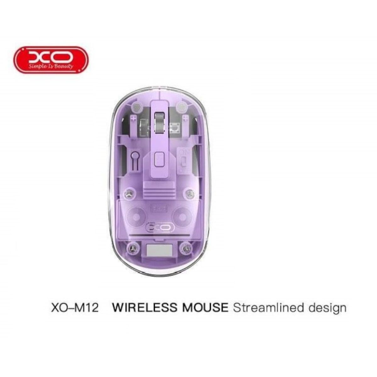 XO-M12 Transparent Dual-Mode Wireless Mouse (Bluetooth + 2.4GHz)